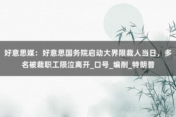 好意思媒：好意思国务院启动大界限裁人当日，多名被裁职工陨泣离开_口号_编削_特朗普