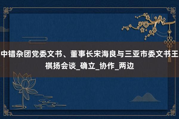 中错杂团党委文书、董事长宋海良与三亚市委文书王祺扬会谈_确立_协作_两边
