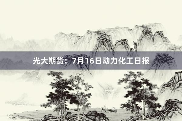 光大期货：7月16日动力化工日报