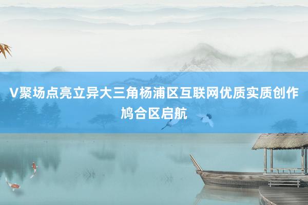 V聚场点亮立异大三角杨浦区互联网优质实质创作鸠合区启航