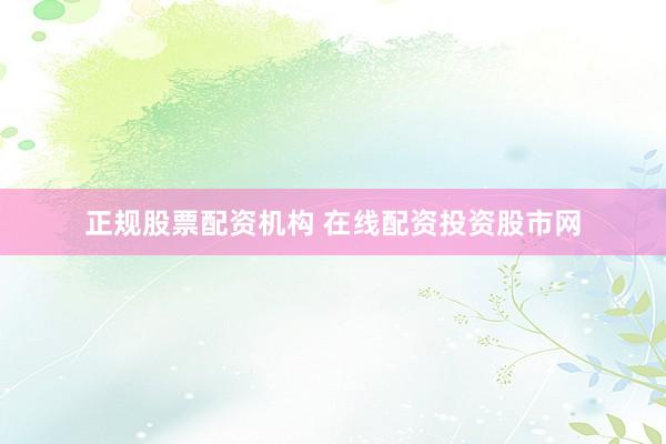 正规股票配资机构 在线配资投资股市网