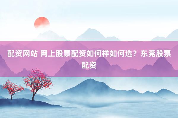 配资网站 网上股票配资如何样如何选？东莞股票配资