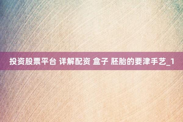 投资股票平台 详解配资 盒子 胚胎的要津手艺_1