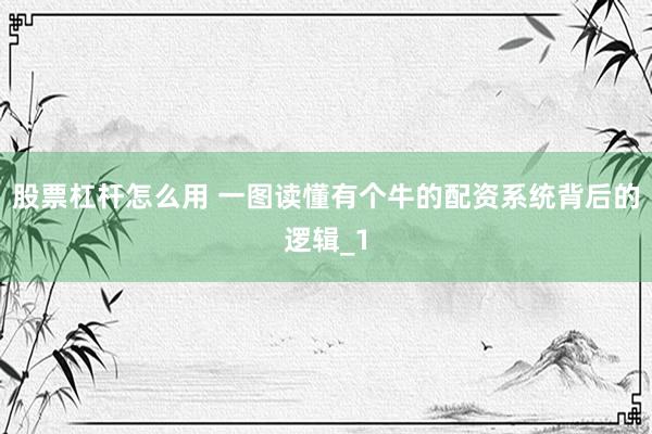 股票杠杆怎么用 一图读懂有个牛的配资系统背后的逻辑_1