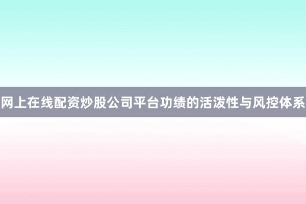 网上在线配资炒股公司平台功绩的活泼性与风控体系