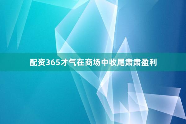 配资365才气在商场中收尾肃肃盈利