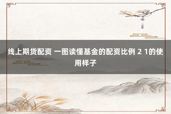 线上期货配资 一图读懂基金的配资比例 2 1的使用样子