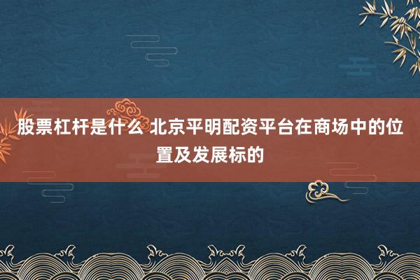 股票杠杆是什么 北京平明配资平台在商场中的位置及发展标的