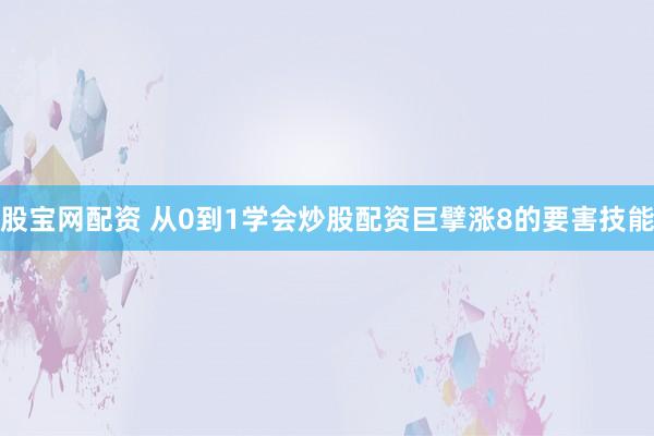 股宝网配资 从0到1学会炒股配资巨擘涨8的要害技能